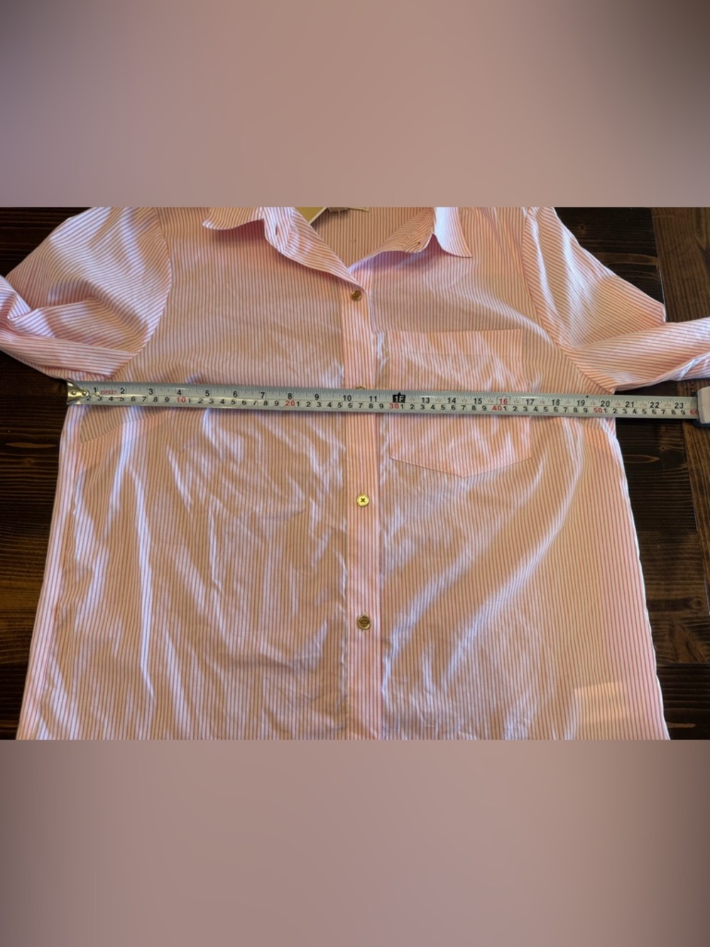NWT Michael Kors Women’s Caribbean Pink Striped Button-Up Shirt Size M - Picture 8 of 9